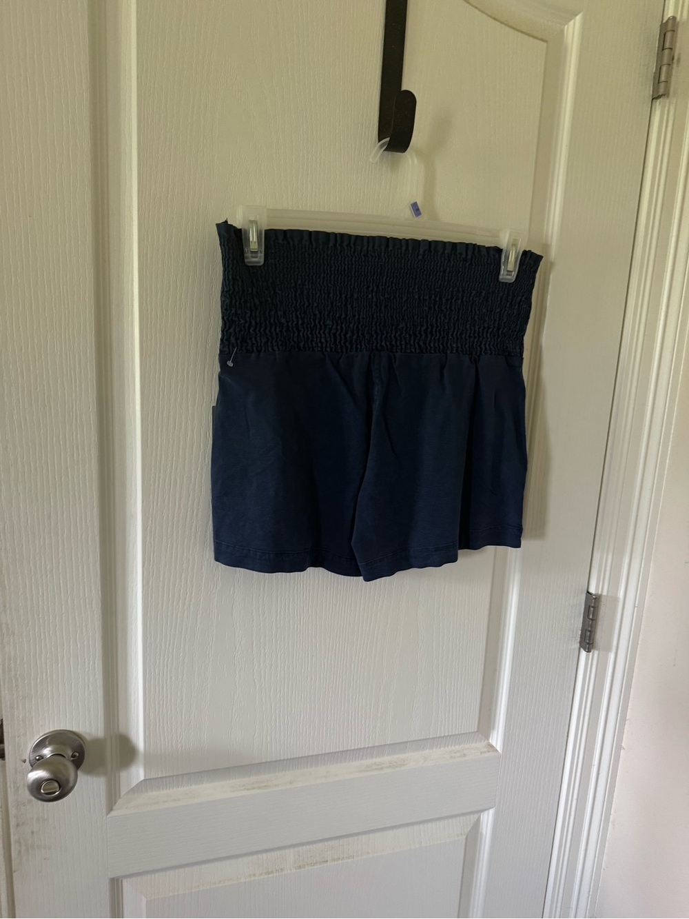 Smocked Waist Navy Women’s Skort - Stretchy Comfort